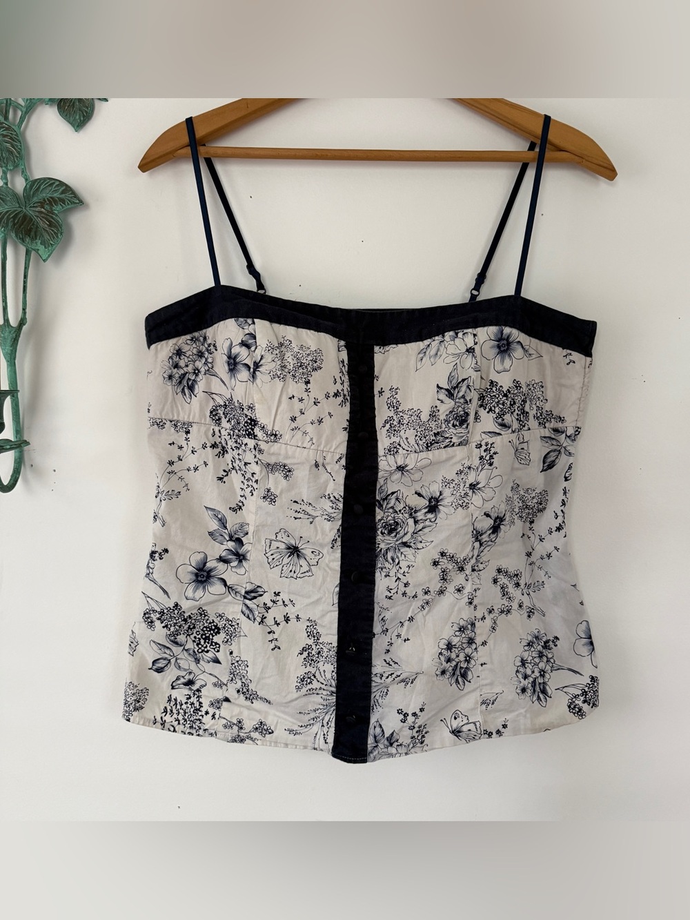 Y2K Studio Y Floral Butterfly Cotton Cami Top Large Boho Cottagecore
